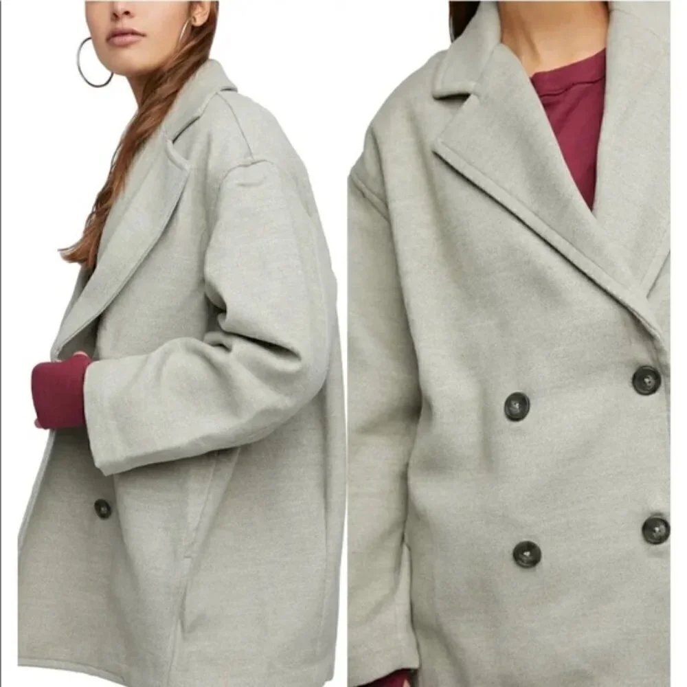 New Free People Hannah Slouchy Boyfriend Oregano Blazer Coat Jacket NWT Large